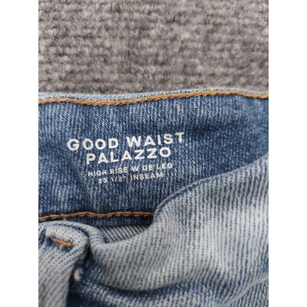 Good American Jeans Womens 10/30 Blue Light Wash Good Waist Palazzo Denim Wide - Picture 4 of 13